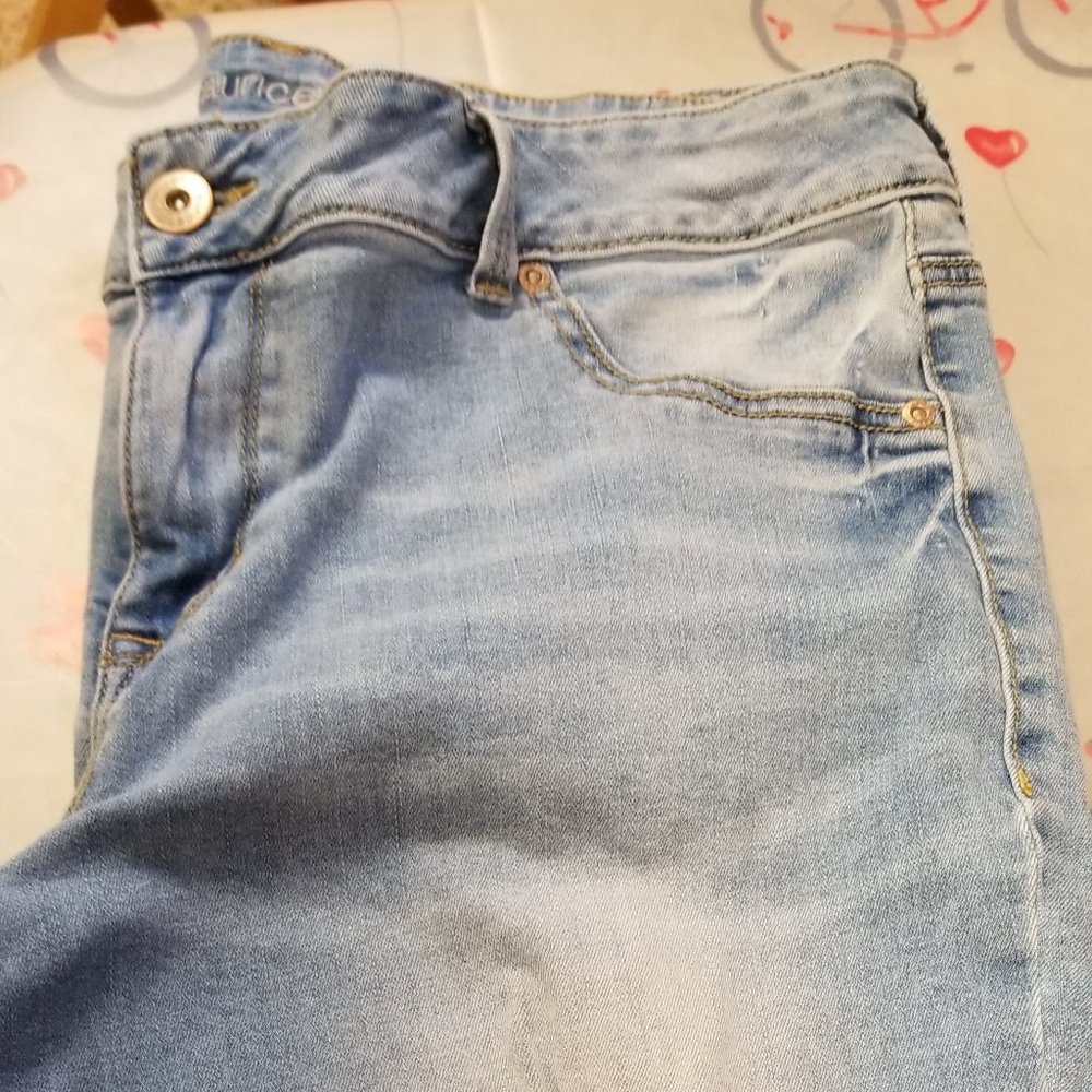 Maurices Light Denim Distressed Jeggings